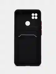 Черный силиконовый чехол Xiaomi Redmi 9C 10A Сяоми Редми 9С 10А, с карманом для карт, прозрачный