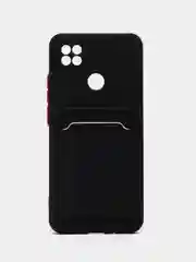 Черный силиконовый чехол Xiaomi Redmi 9C 10A Сяоми Редми 9С 10А, с карманом для карт, прозрачный
