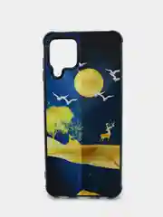 Желтый чехол для Samsung A22 (самсунг), силиконовый, с принтом