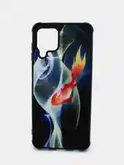 Серый меланж чехол для Samsung A22 (самсунг), силиконовый, с принтом