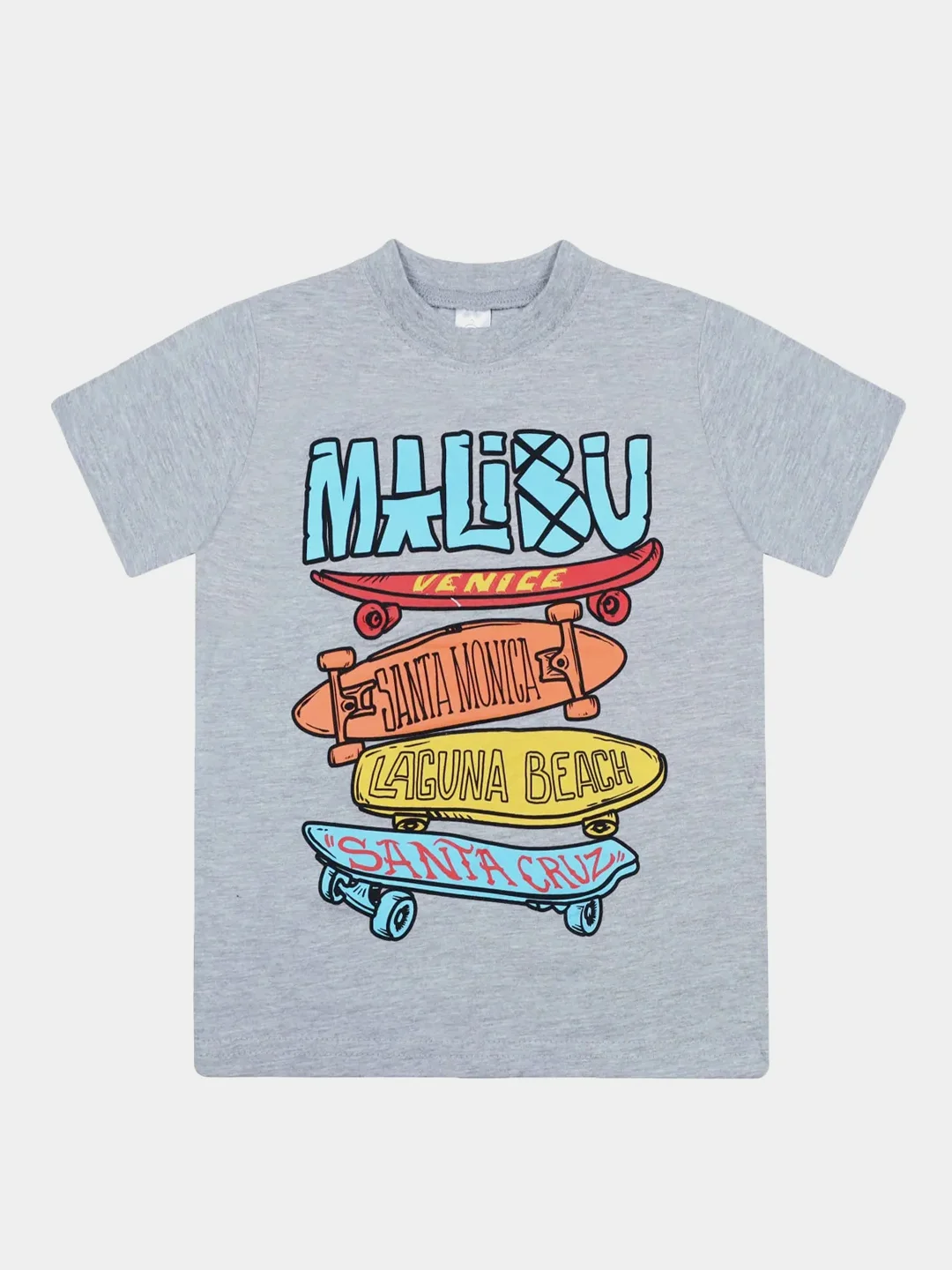 Серый меланж футболка для мальчика, с принтом, хлопок, 4 - 8 лет