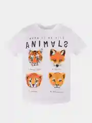 Молочный футболка для мальчика, с принтом, хлопок, 4 - 8 лет