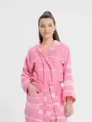 Розовый халат женский, банный, большие размеры 50-60