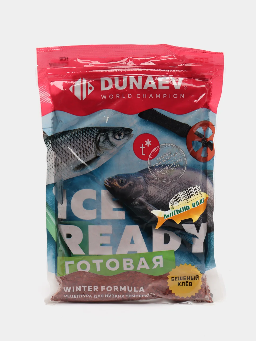 Красный прикормка зимняя Dunaev Ready, готовая, увлажненная, не нужно замачивать, 500 г, фидерная