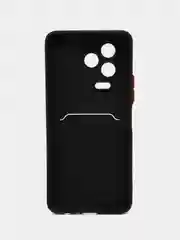 Черный чехол Infinix NOTE 12 2023 NOTE 12 PRO 4G Ноут 12 Про с карманом для карт, прозрачный