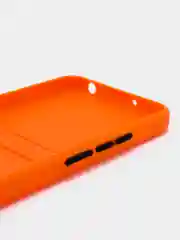 Оранжевый силиконовый чехол для Xiaomi Redmi 9A (Сяоми Редми 9А), с карманом для карт, прозрачный