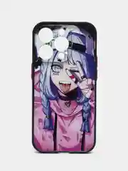 Сиреневый чехол с ярким рисунком на Apple iPhone 14 Pro (Айфон 14 Про)