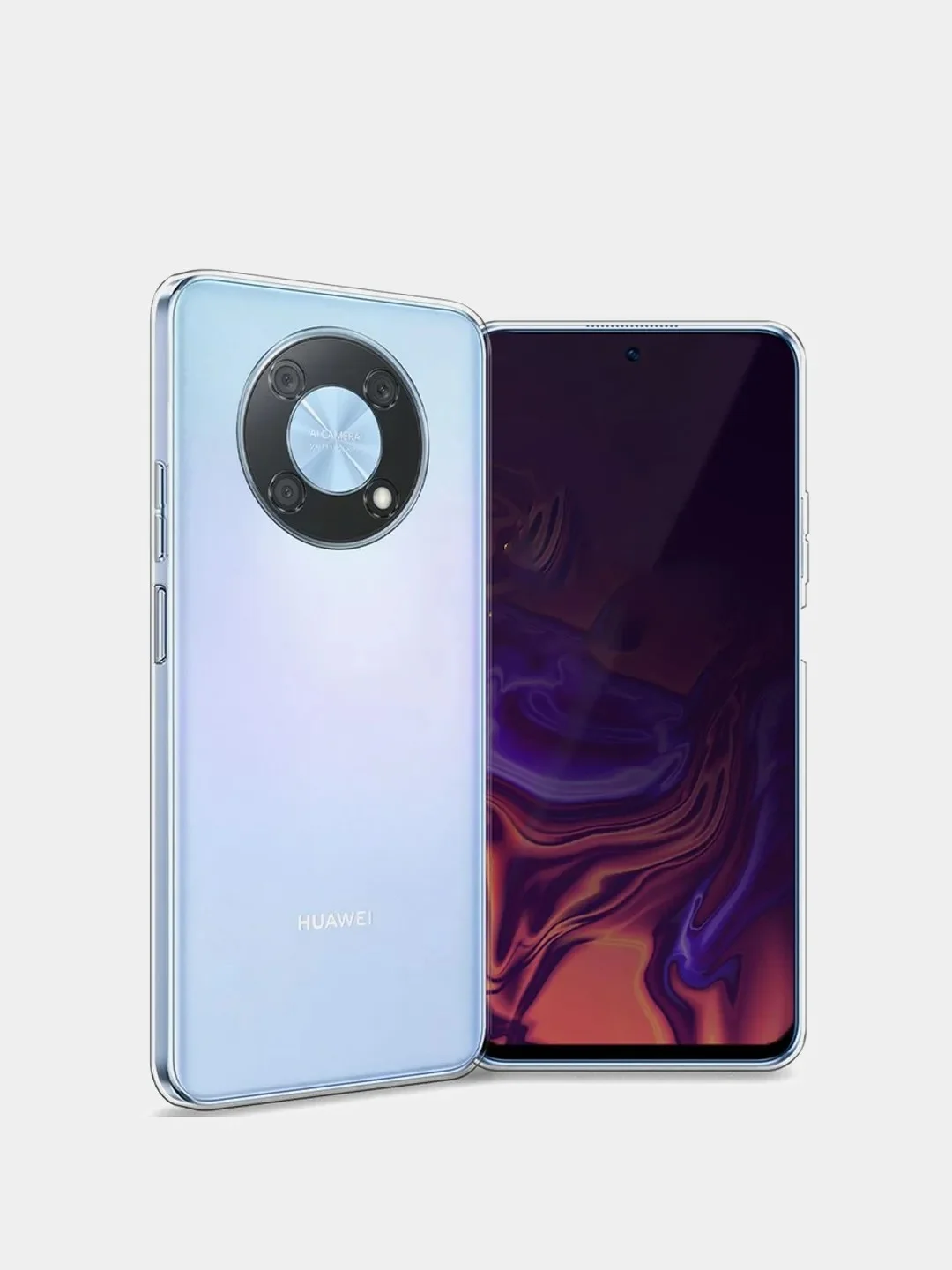 Серебряный чехол для HUAWEI nova Y90 (Хуавей Нова у90), прозрачный