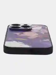 Фиолетовый чехол с ярким рисунком на Apple iPhone 14 Pro (Айфон 14 Про)