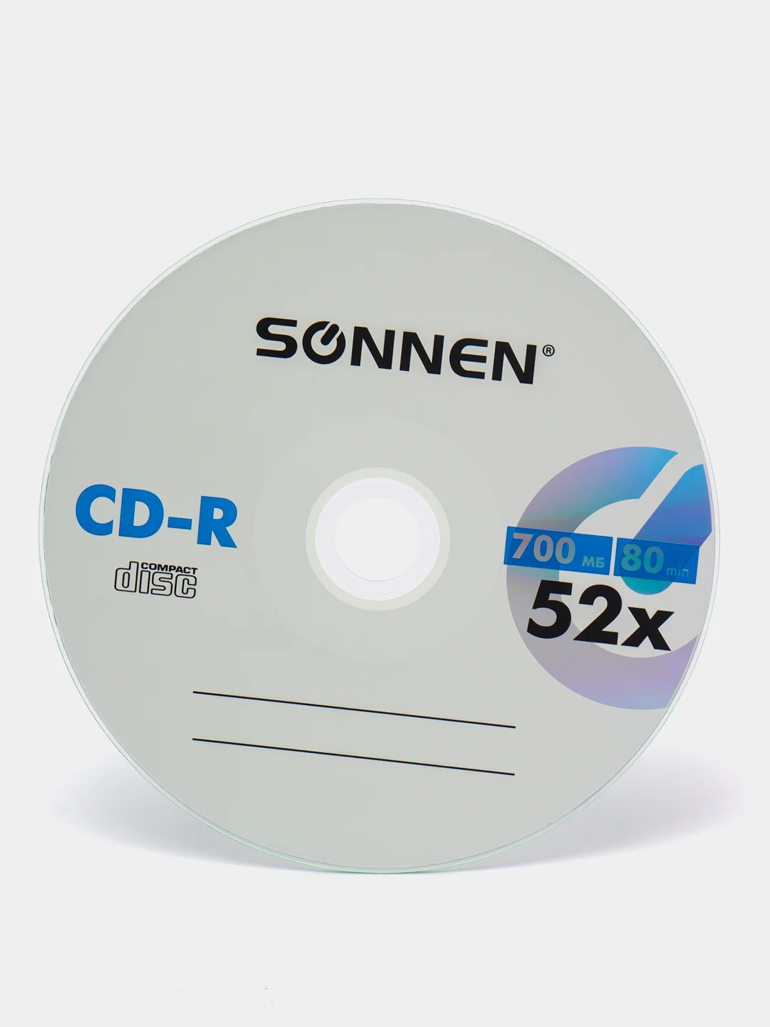 Диски CD-R SONNEN 700Mb 52x Cake Box (упаковка на шпиле) КОМПЛЕКТ 100шт, 513533