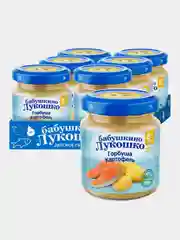 Пюре рыбно-овощное Бабушкино Лукошко, из горбуши с картофелем, с 8 месяцев, 6 штук по 100г
