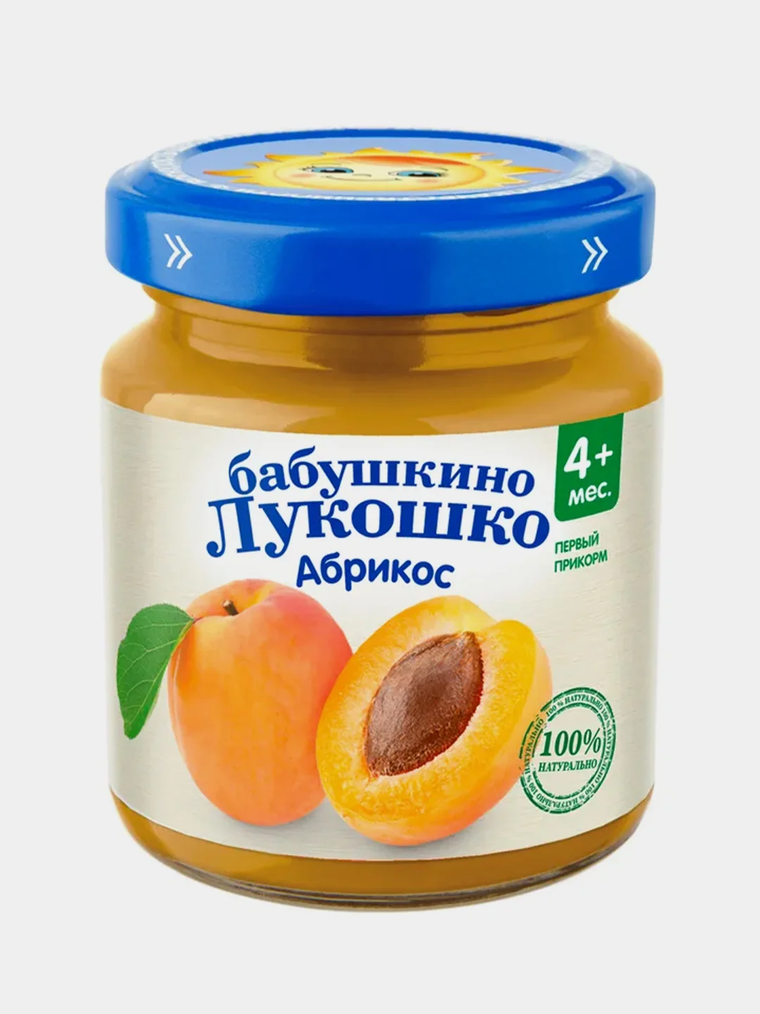 Пюре фруктовое Бабушкино Лукошко, с абрикосом, с 4-х месяцев, 6 штук по 100 г