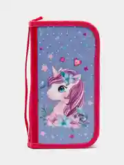 Пенал ПИФАГОР, 3 отделения, ламинированный картон, 19х11 см, Dreamy unicorn, 270891