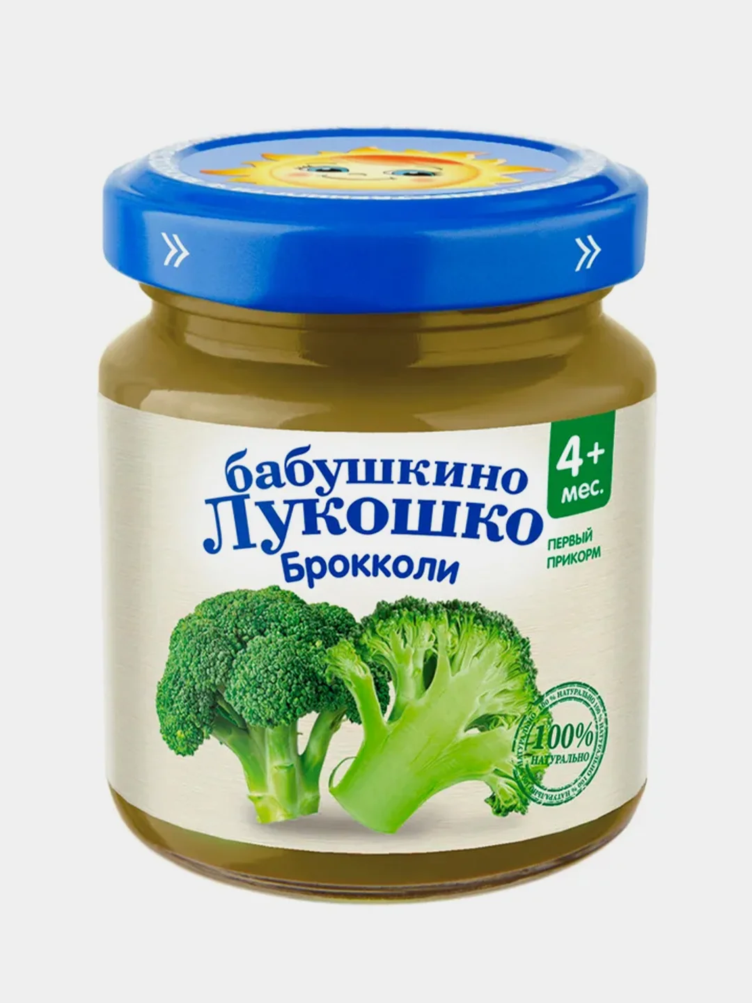 Пюре овощное Бабушкино Лукошко "Капуста брокколи", с 4-х месяцев, 100 г, 6 штук