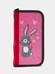 Пенал ПИФАГОР, 3 отделения, ламинированный картон, 19х11 см, Adorable bunny, 270892