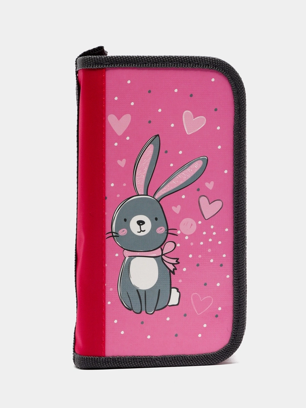 Пенал ПИФАГОР, 3 отделения, ламинированный картон, 19х11 см, Adorable bunny, 270892