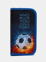 Пенал ЮНЛАНДИЯ, 3 отделения, полиэстер, 19х11 см, Football power, 271030