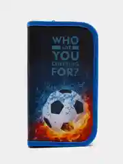 Пенал ЮНЛАНДИЯ, 3 отделения, полиэстер, 19х11 см, Football power, 271030