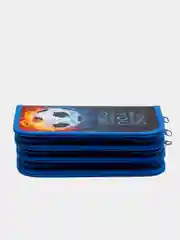 Пенал ЮНЛАНДИЯ, 3 отделения, полиэстер, 19х11 см, Football power, 271030