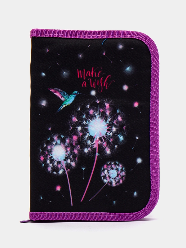 Пенал BRAUBERG, 1 отделение, 1 откидная планка, полиэстер, 21х14 см, Hummingbird, 270713