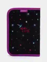 Пенал BRAUBERG, 1 отделение, 1 откидная планка, полиэстер, 21х14 см, Hummingbird, 270713