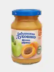 Пюре фруктовое Бабушкино Лукошко, яблоко, абрикос, с 5 месяцев, 6 штук по 190 г