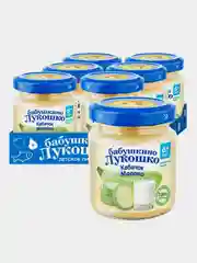 Пюре овощное Бабушкино Лукошко Кабачки с молоком с 6-ти месяцев , 100 г , уп 6 шт
