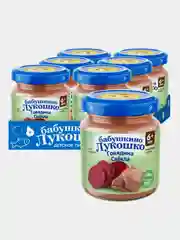 Пюре мясное Бабушкино Лукошко Говядина со свеклой Гномик с 6-ти мес., 100 г , уп 6 шт