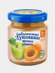Пюре фруктовое Бабушкино Лукошко, с яблоком и абрикосом, с 5-ти месяцев, 6 штук по 100 г