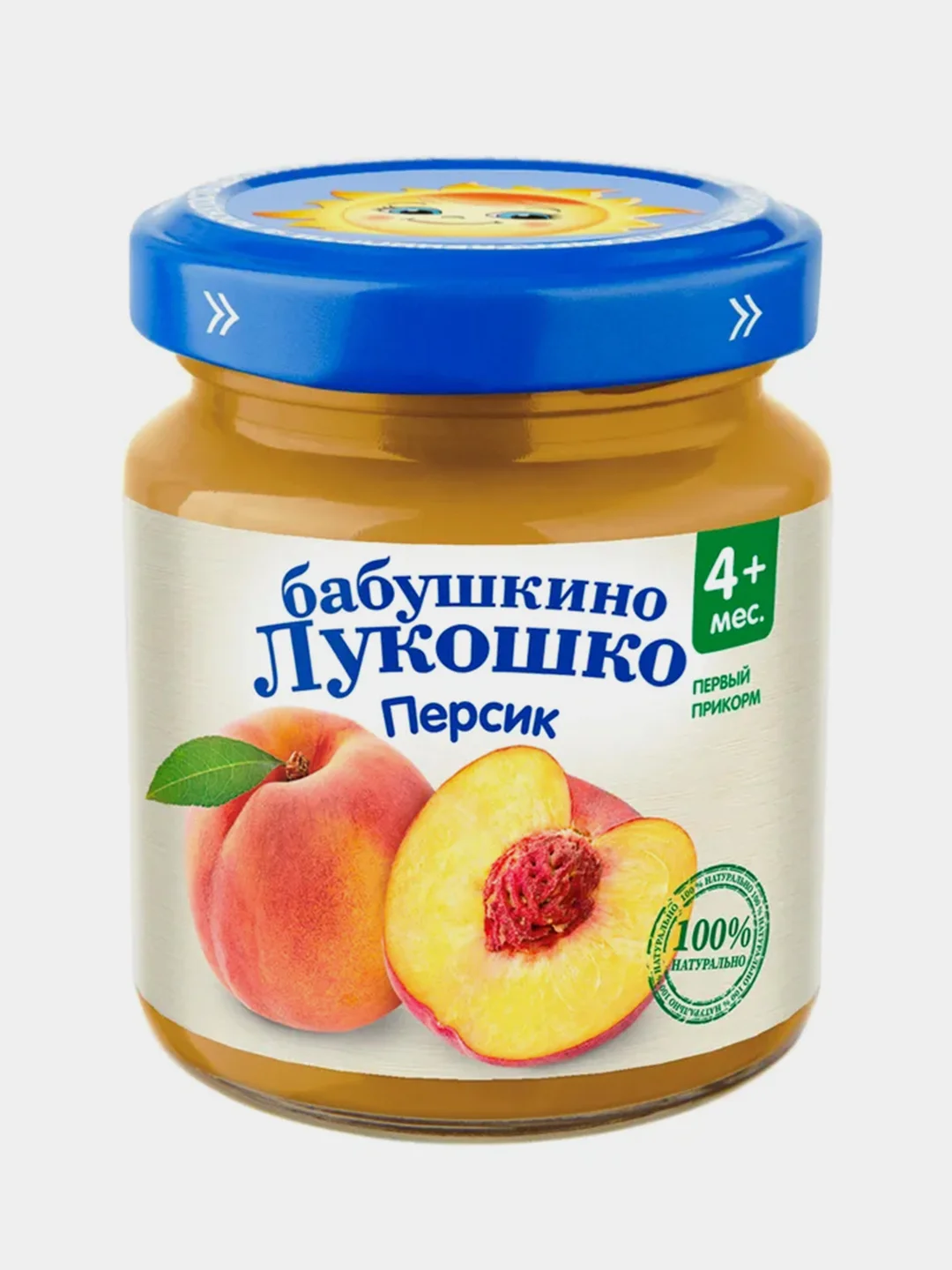Пюре фруктовое Бабушкино Лукошко Персик с 4-х месяцев , 100 г , уп 6 шт