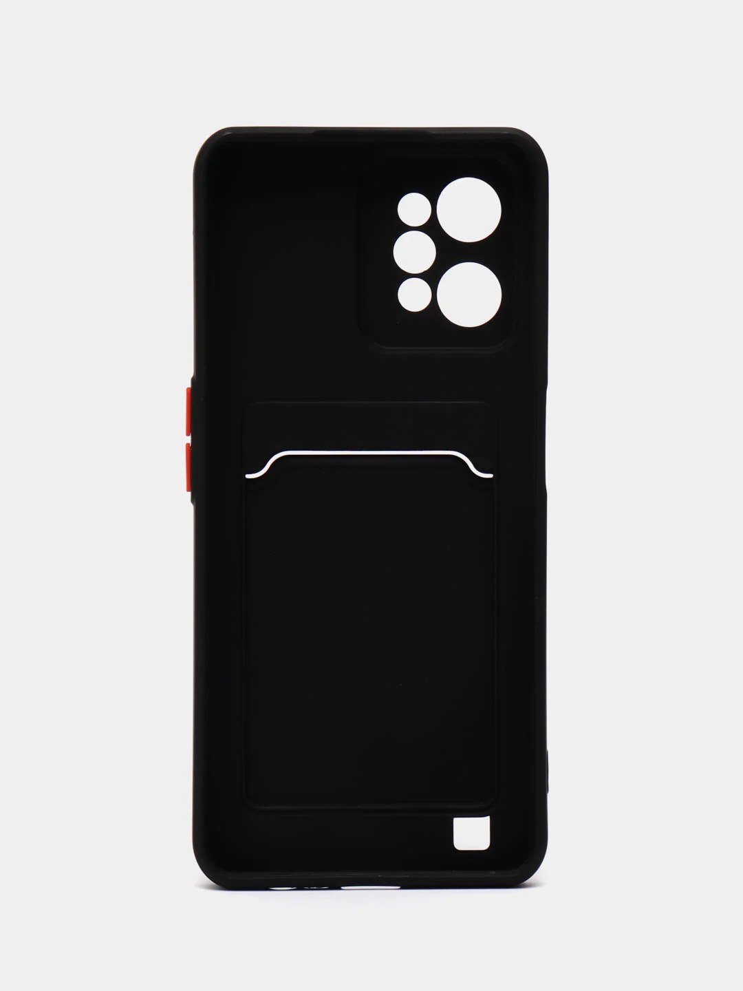 Черный силиконовый чехол для Realme C31 (Реалми С31), с карманом для карт, прозрачный