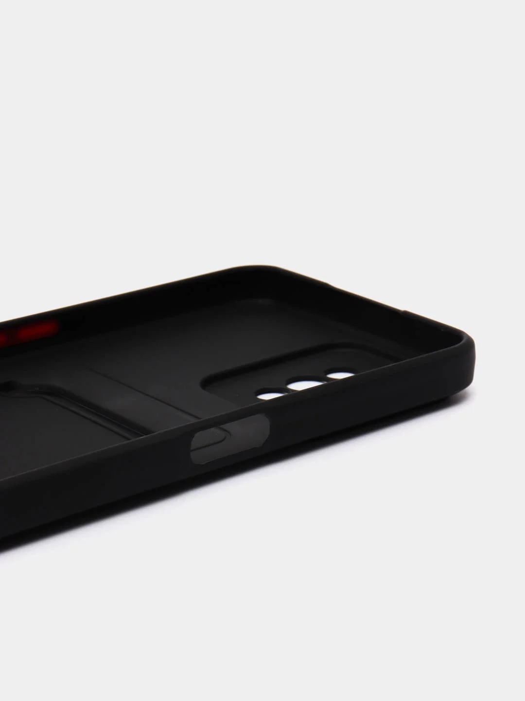 Черный силиконовый чехол для Realme C31 (Реалми С31), с карманом для карт, прозрачный