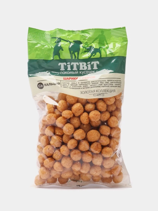 Лакомство для собак TiTBiT Золотая коллекция, Шарики с сыром, 95 г