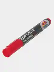 Маркер меловой BRAUBERG "POP-ART", сухостираемый, для гладких поверхностей, 5 мм, КРАСНЫЙ