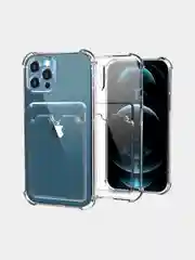 Оранжевый чехол с карманом для карт iPhone XR, 11, 12, 13, 14, Pro, Pro Max, Plus, 7, 8, айфон