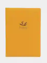 Тетрадь B5 60л, сшивка, в точку, кожзам под рогожку, желтый, BRAUBERG BRIGHT, 403848