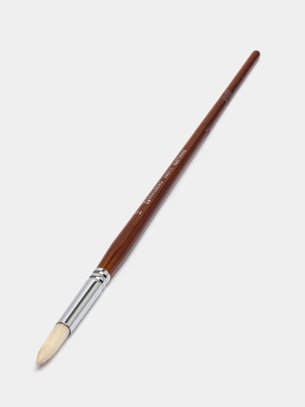 Кисть художественная профессиональная BRAUBERG ART "CLASSIC", щетина, круглая, № 10, длинная ручка, 200711