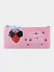 Пенал-косметичка BRAUBERG, канвас с аппликацией, "Cool Strawberry", 19х4х8 см, 228998