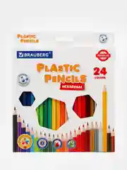 Карандаши цветные пластиковые BRAUBERG PREMIUM, 24 цвета