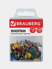 Кнопки канцелярские BRAUBERG, 100 шт.