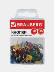 Кнопки канцелярские BRAUBERG, 100 шт.