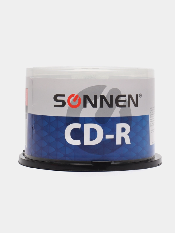 Диски CD-R SONNEN 700Mb 52x Cake Box (упаковка на шпиле) КОМПЛЕКТ 50шт, 512570