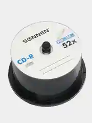Диски CD-R SONNEN 700Mb 52x Cake Box (упаковка на шпиле) КОМПЛЕКТ 50шт, 512570
