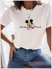 Розовый футболка женская с печатью "Микки Маус", "Том и Джери"