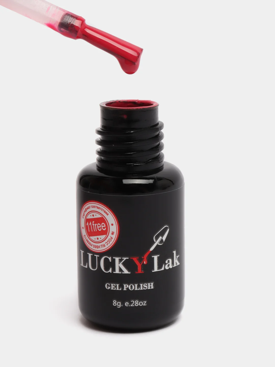 Гель лак для ногтей Luckylak Kapsula "Алый арбуз" 43-50, 8g, красный, розовый для маникюра