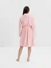 Розовый халат женский банный, плюшевый, на запахе, 3 цвета