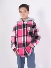 Красный рубашка детская, в клетку, хлопок, длинные рукава
