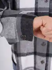 Серый рубашка детская, в клетку, хлопок, длинные рукава