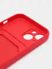 Красный чехол с карманом для iPhone, защитой камеры, однотонный, силиконовый