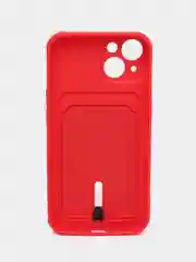 Красный чехол с карманом для iPhone, защитой камеры, однотонный, силиконовый